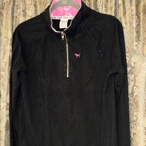 PINK Victoria's Secret Quarter-Zip with Pink tie dye collar